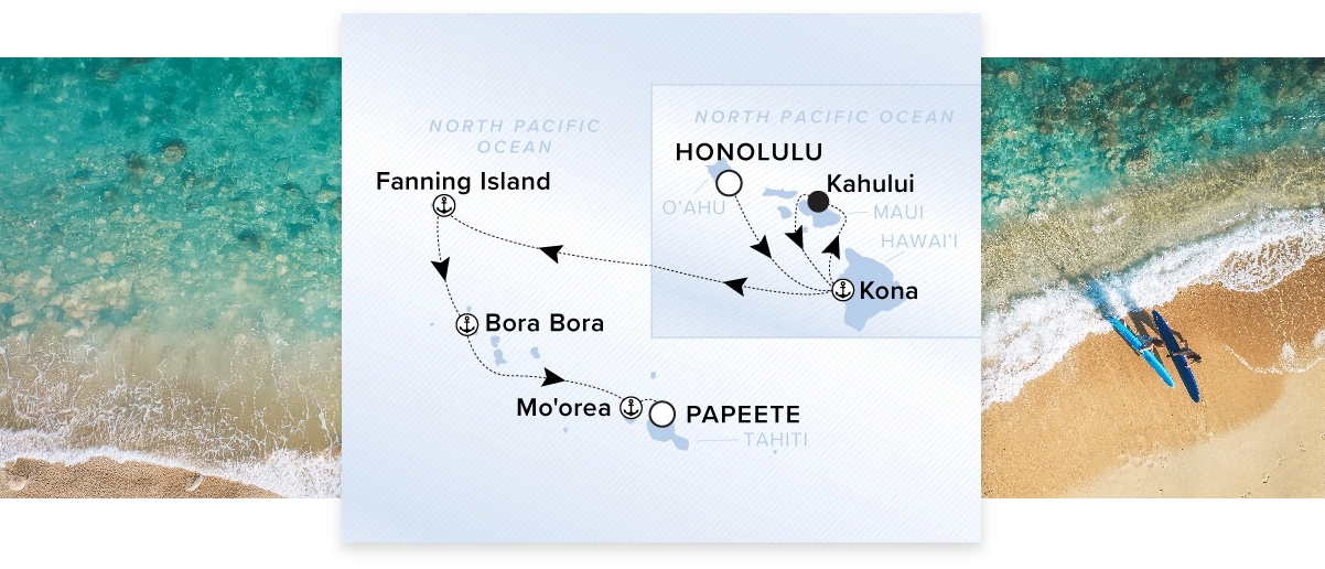 Honolulu, Oahu, Hawaii to Papeete, Tahiti