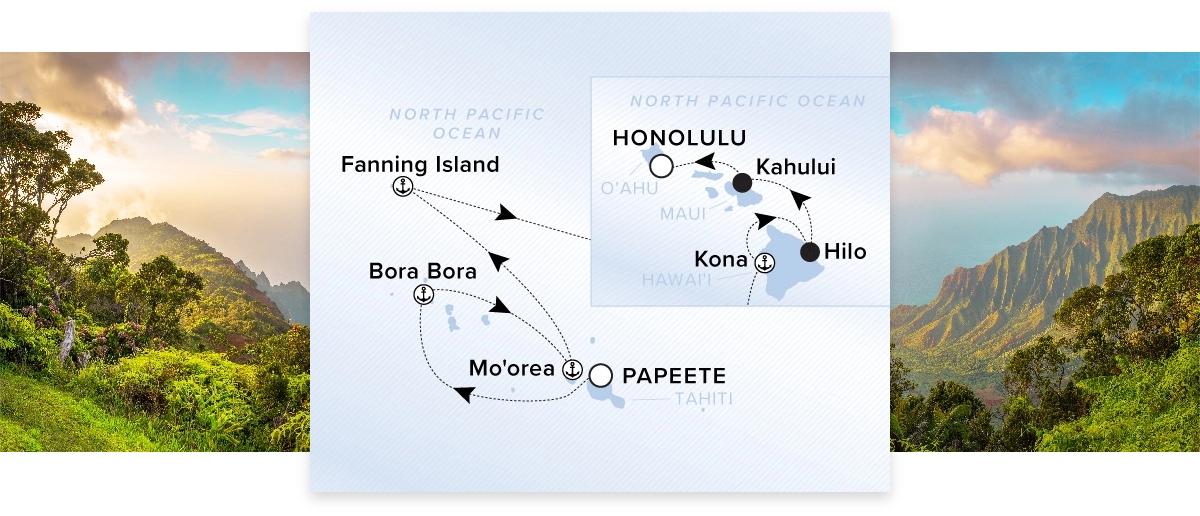 Papeete, Tahiti to Honolulu, Oahu, Hawaii